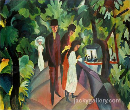 Stroll on the Bridge, August Macke painting